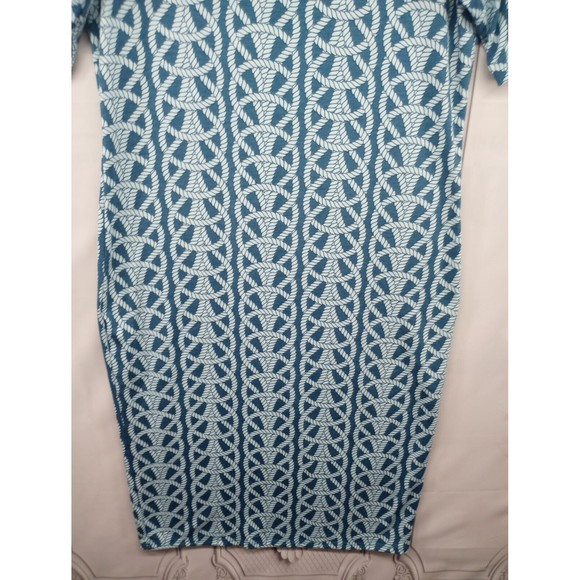 NWOT LuLa Roe Dress Women's SZ L Casual Nautical Rope Pattern Blue Shift Beachy - Picture 5 of 16